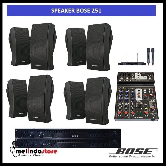 Paket Sound System Masjid / Mushola Indoor Speaker Bose 251 | 150m2